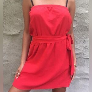Red Strapless Dress/ Red Mini Dress